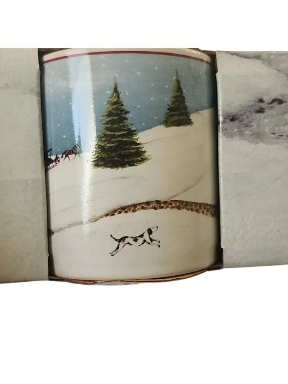 David Carter Brown Christmas Valley Stoneware Mugs, Set Of 4